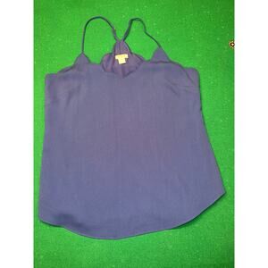 J Crew Blue Razer silky fancy tank Sz 4